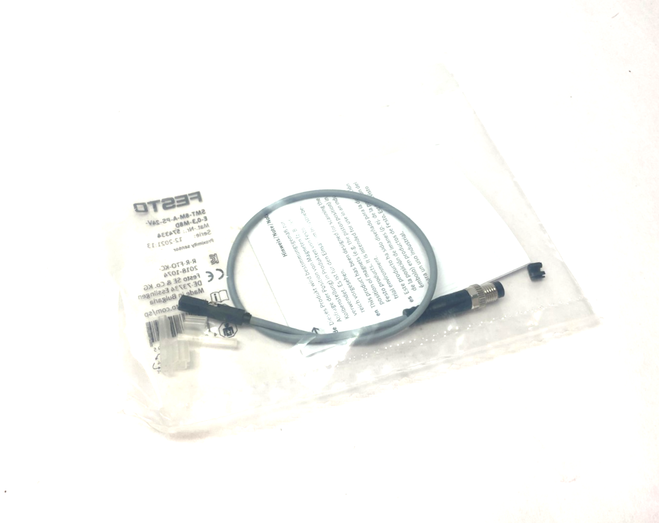 Festo SMT-8M-A-PS-24V-E-0,3-M8D Proximity Sensor M8 3-Pin PNP 574334 - Maverick Industrial Sales