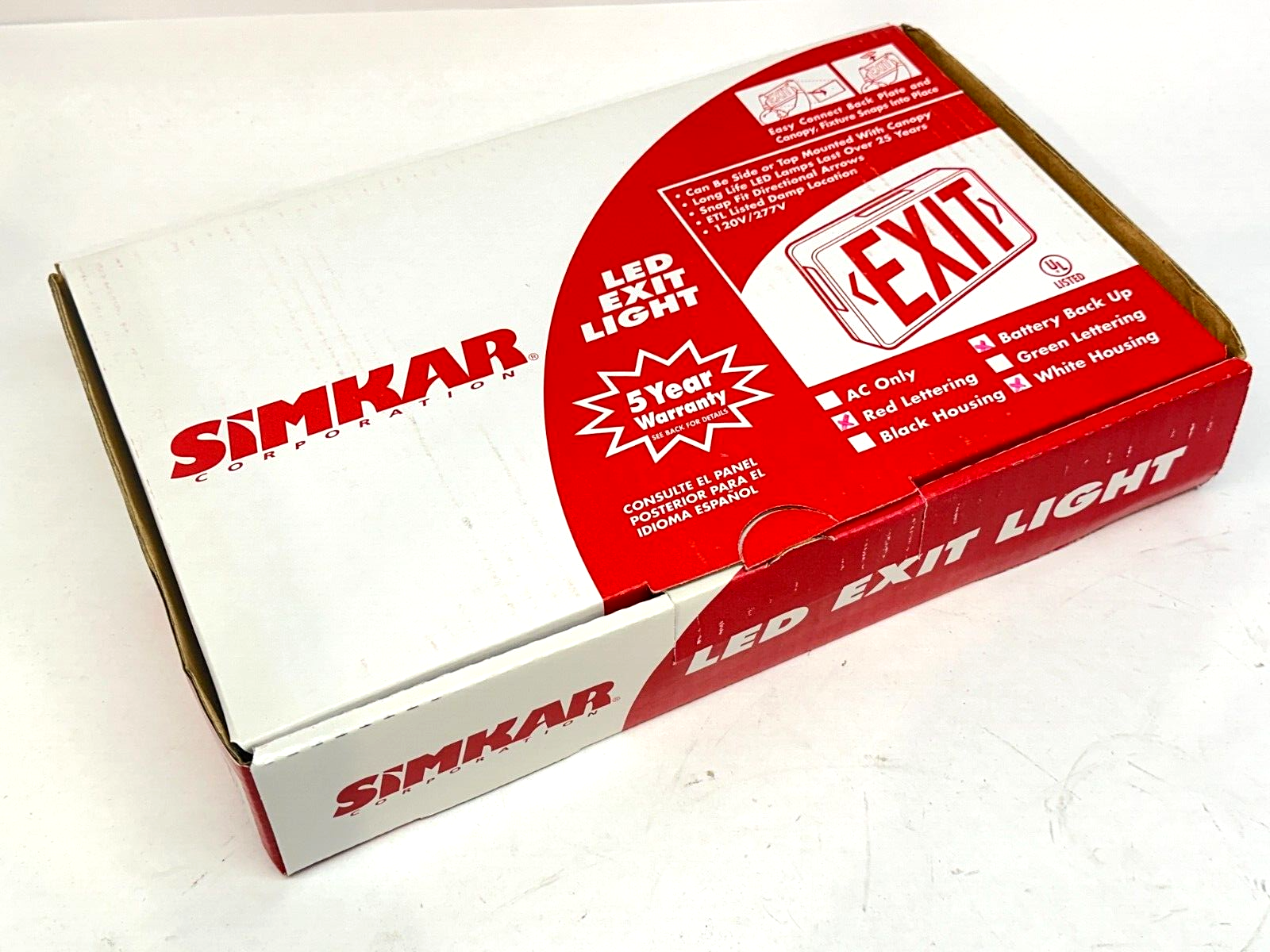 Simkar SLEDBRW Self-Powered LED Emergency Exit Light 4W 120/277V - Maverick Industrial Sales