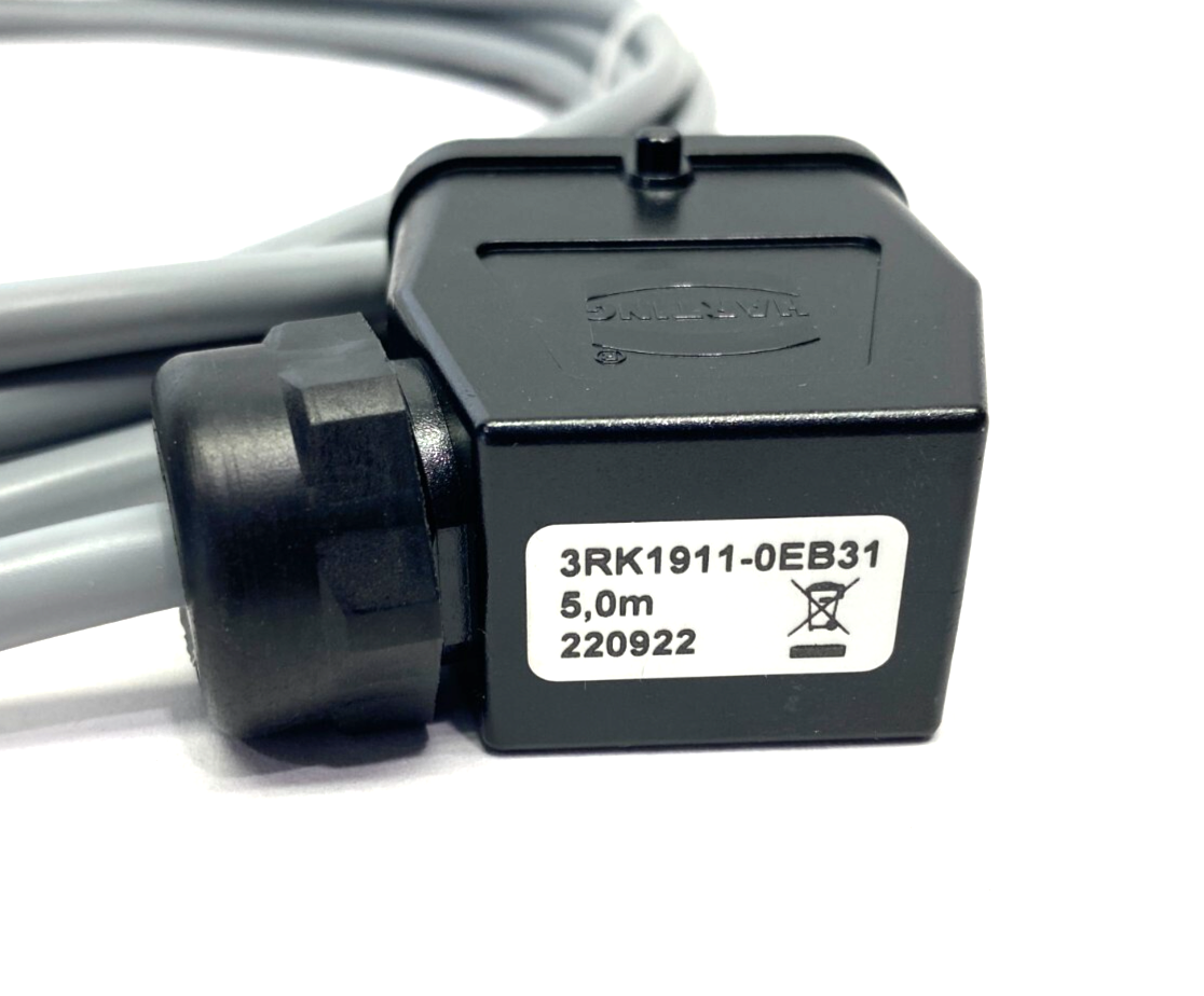 Siemens 3RK1911-0EB31 Single Ended Motor Power Cable Han Q8, 4 x 1.5 mm2 Pins - Maverick Industrial Sales