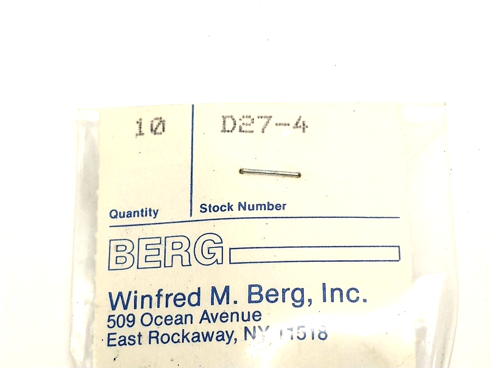 WM Berg D27-4 Dowel Pin 416 Stainless Steel 3/16" Diameter 1/2" Length LOT OF 10 - Maverick Industrial Sales