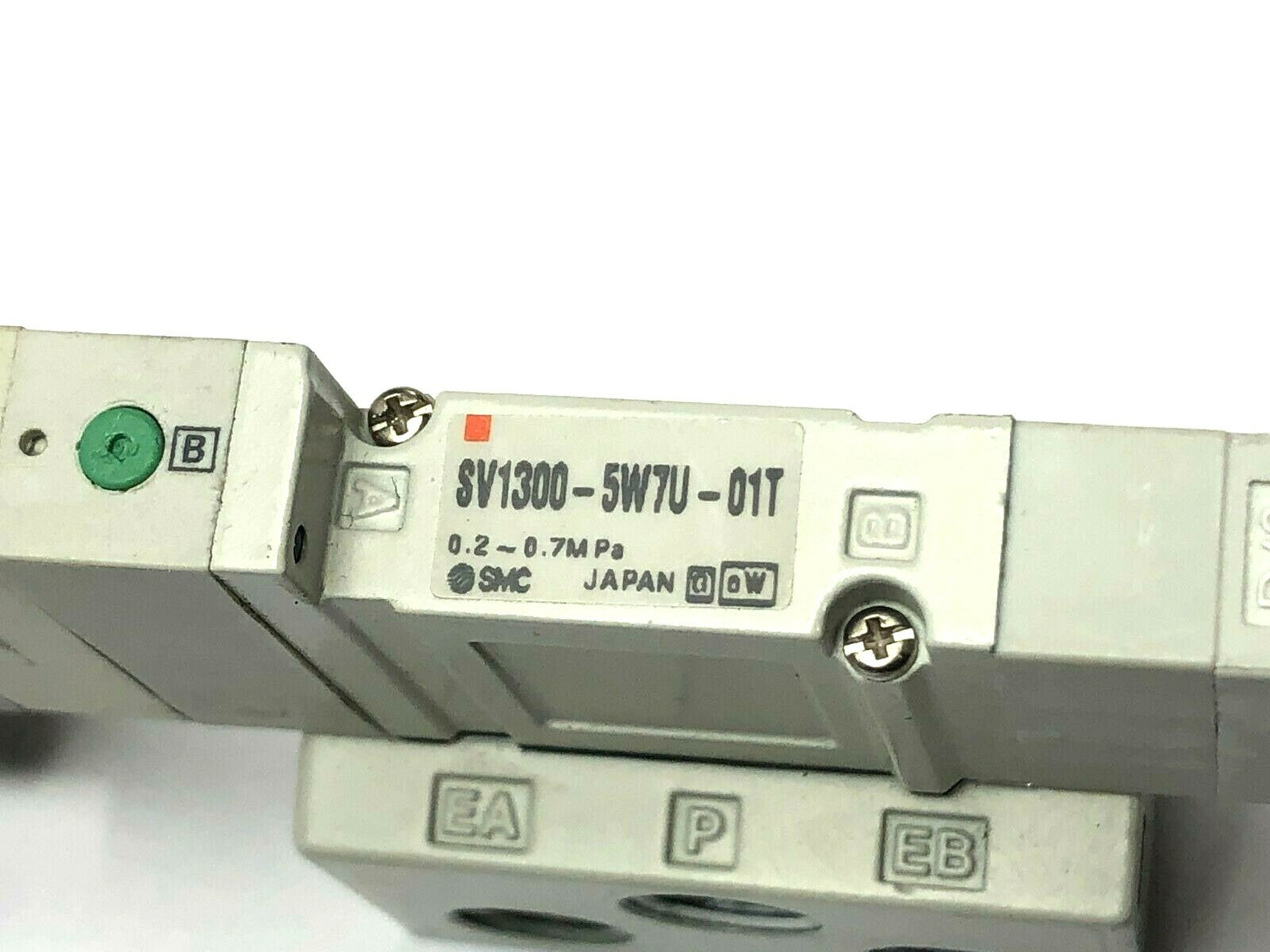 SMC SV1300-5W7U-01T Solenoid Valve on Manifold 0.2~0.7MPa - Maverick Industrial Sales