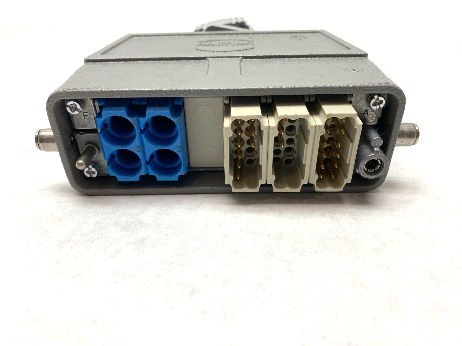 19300240448 | Harting Hood Connector Assembly w/ 3x 09140123001 & 2x 09140024501 - Used - Maverick Industrial Sales