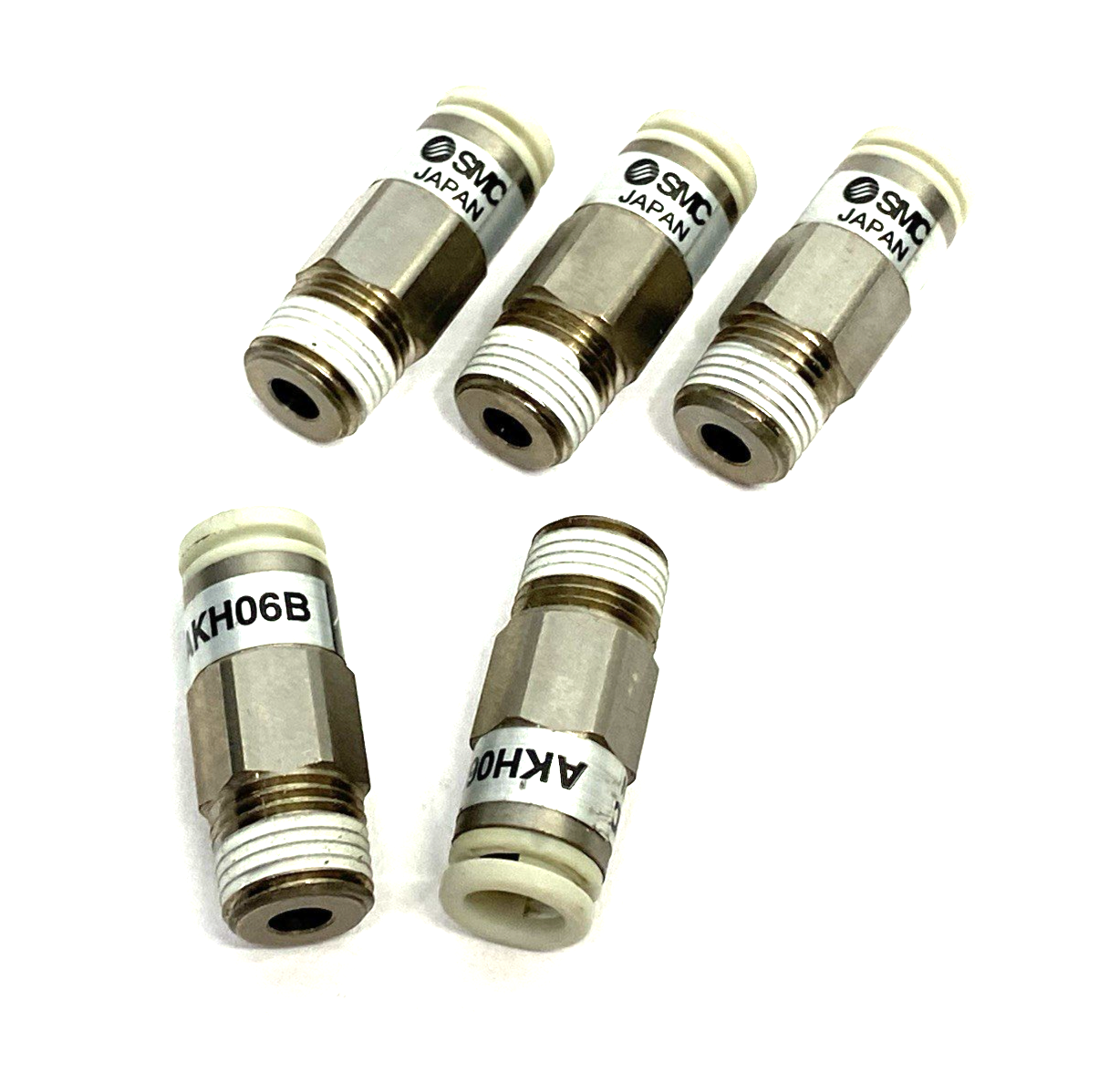 AKH06B | SMC Straight Check Valve Fitting, One-Touch Tube to Male Thread LOT OF 5 - New Other - Maverick Industrial Sales