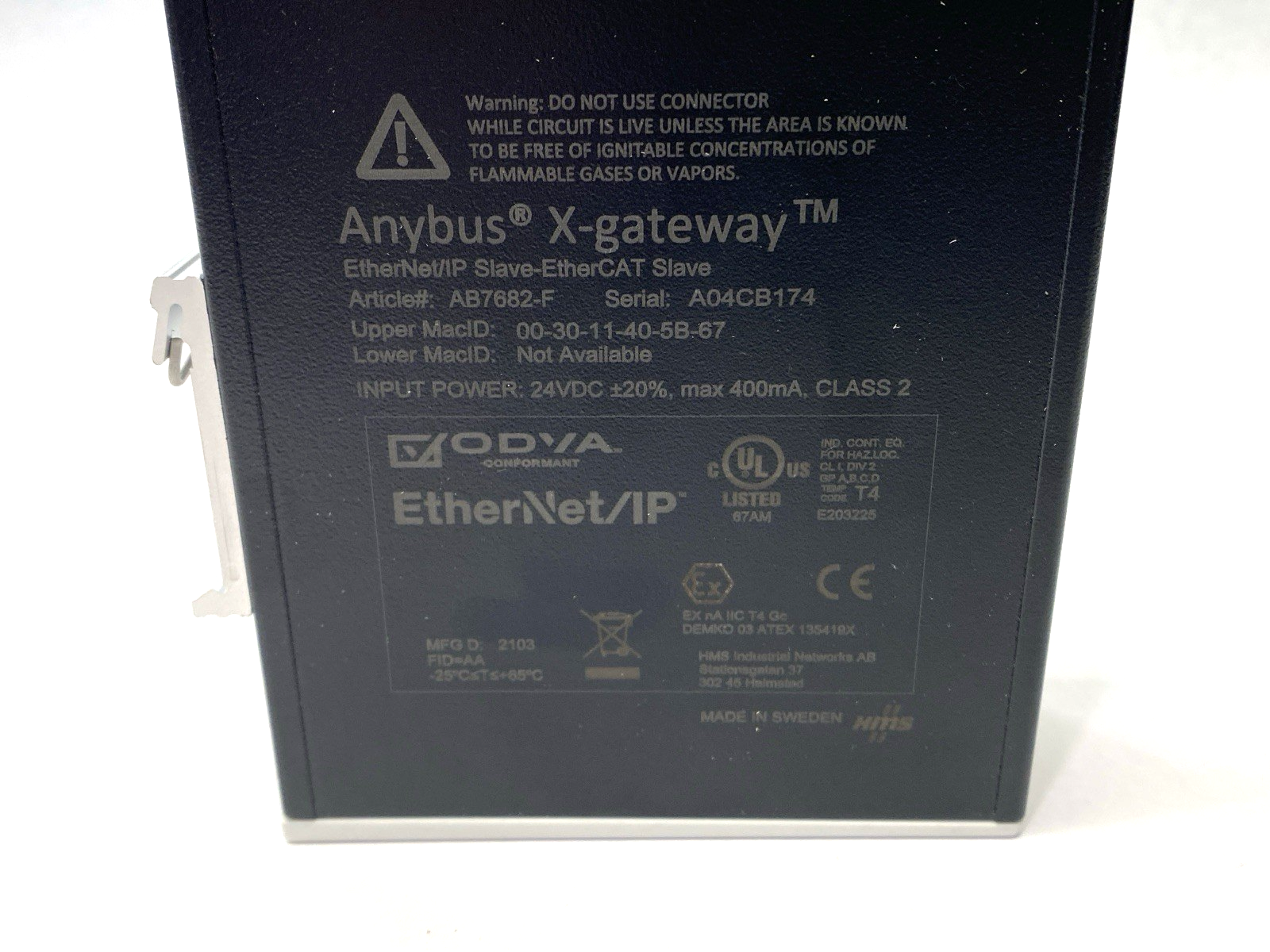 AB7682-F | HMS Anybus X-gateway EtherNet/IP Slave - EtherCAT Slave - New – Open box - Maverick Industrial Sales