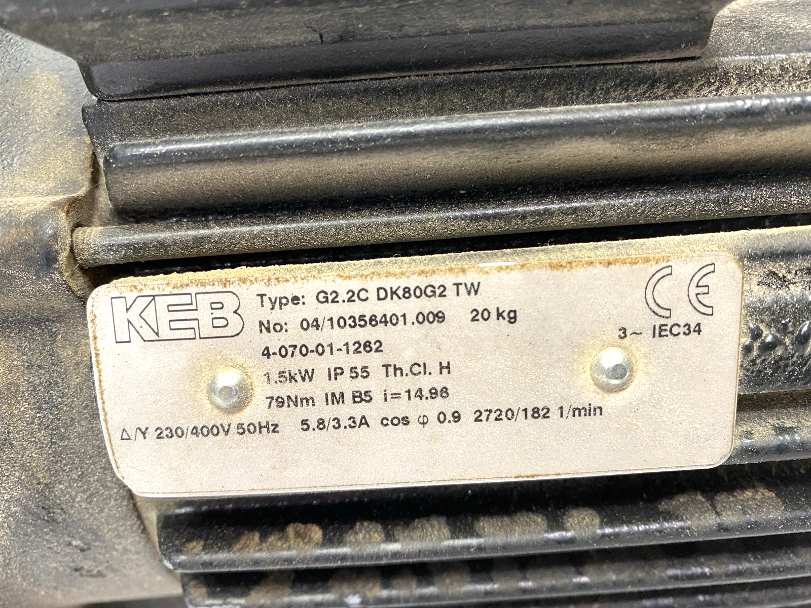 KEB G2.2C DK80G2 TW Gear Motor 400V 04/10356401.009 - Maverick Industrial Sales