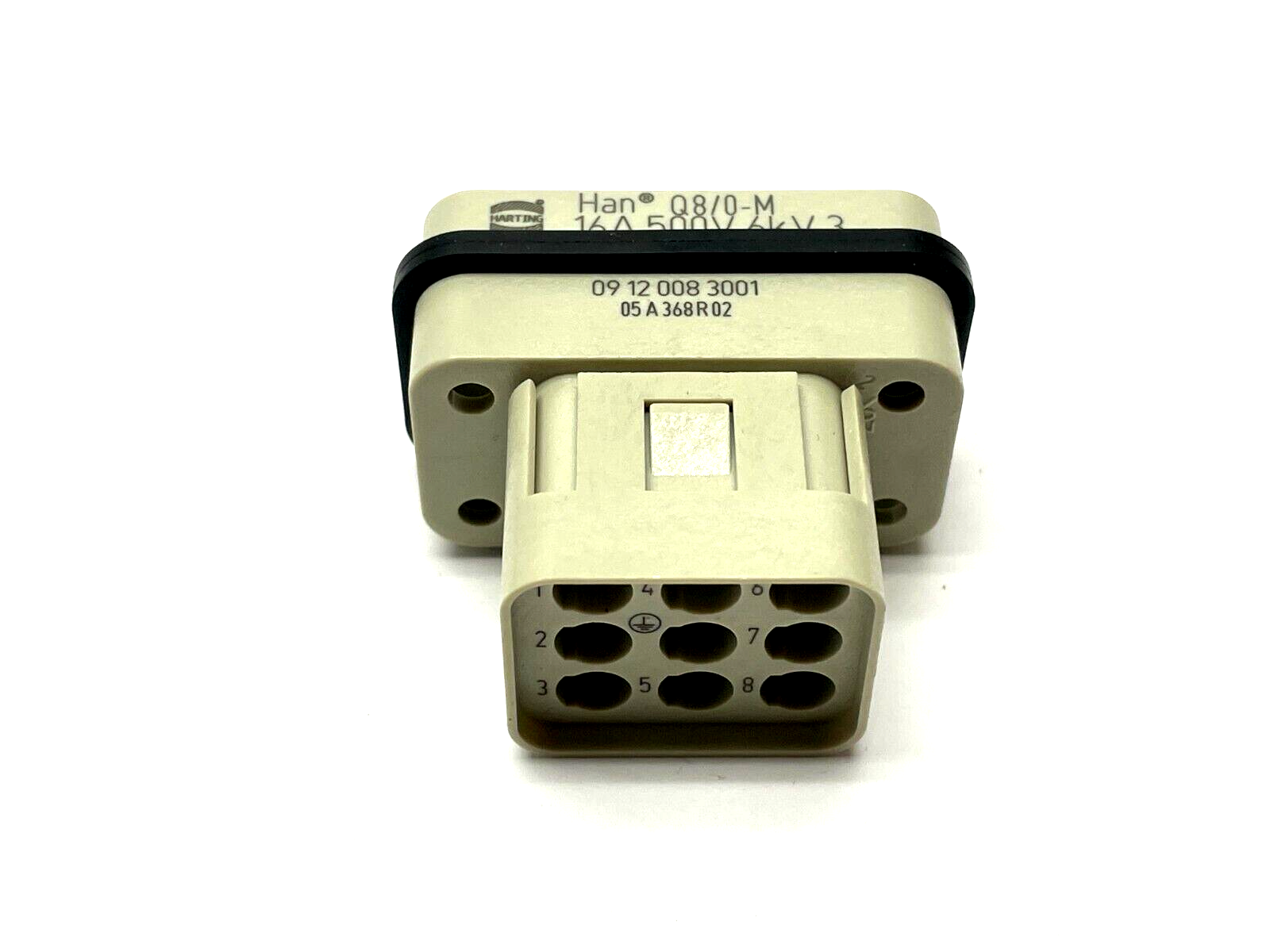 Harting Han Q 8/0 STI-C Heavy Duty Power Connector 09 12 008 3001 LOT OF 8 - Maverick Industrial Sales