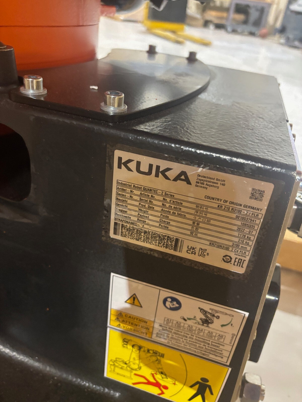 Kuka KR 210 R3100-2 / FLR Robot System w/ KR C4 NA UL Cabinet Controller, 2022 - Maverick Industrial Sales