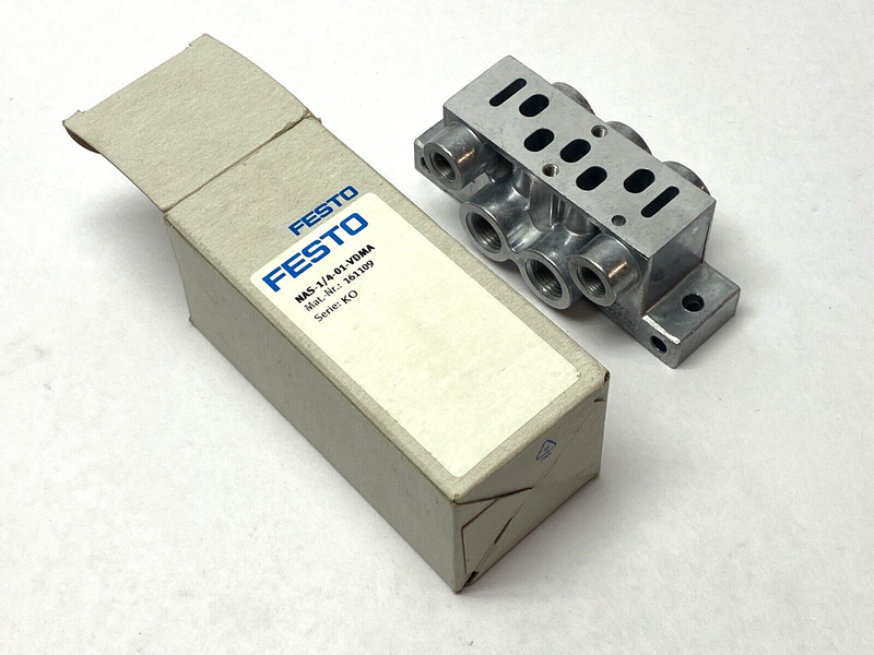 Festo 161109 Individual Sub-Base Pneumatic Manifold NAS-1/4-01-VDMA - Maverick Industrial Sales