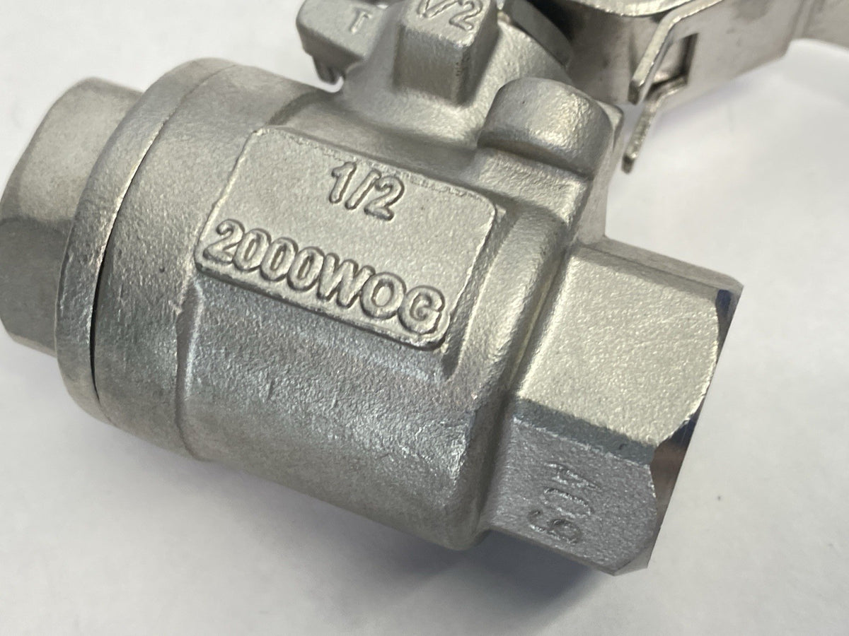 949173 | Midland Industries 2-Piece Ball Valve 1/2" FPT x FPT 2000psi - New – Open box - Maverick Industrial Sales