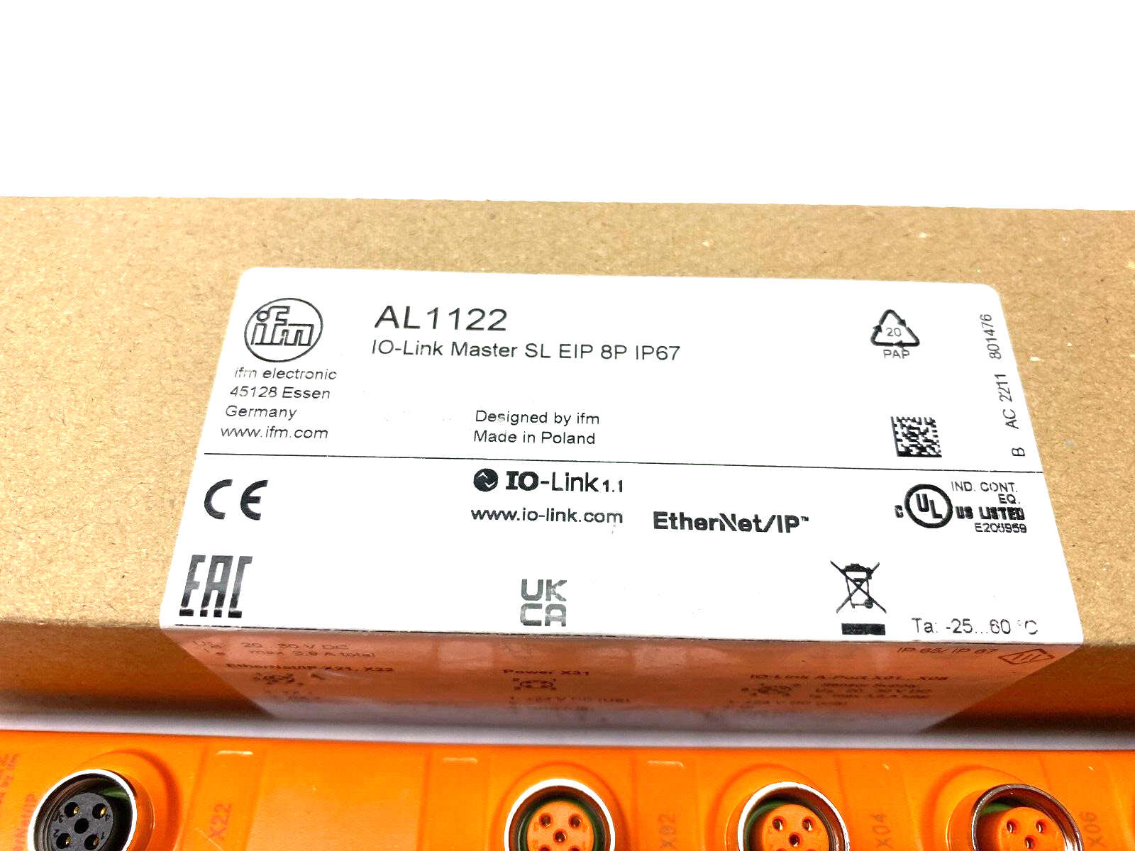 Ifm AL1122 IO-Link Master with Ethernet/IP Interface SL EIP 8P IP67 - Maverick Industrial Sales
