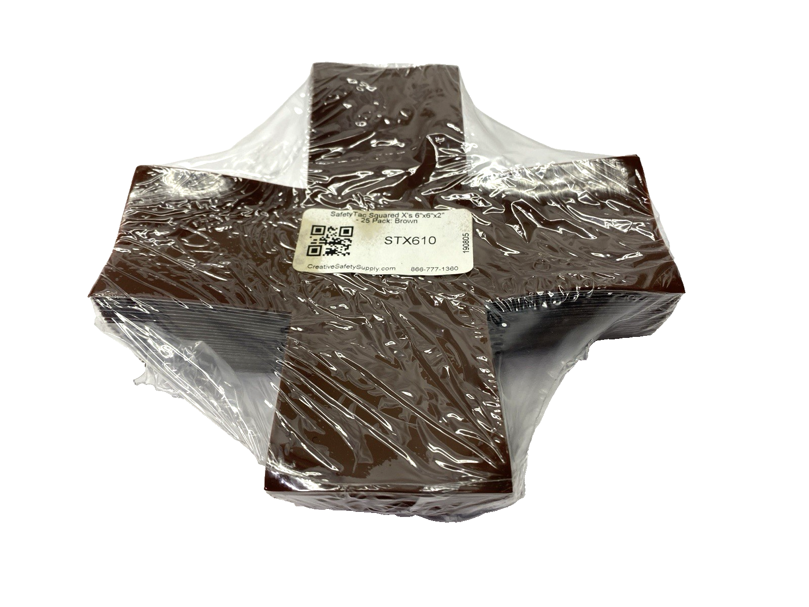 STX610 | SafetyTac Squared X's Brown Floor Marking Sticker 6" x 6" x 2" PKG OF 25 - New - Maverick Industrial Sales