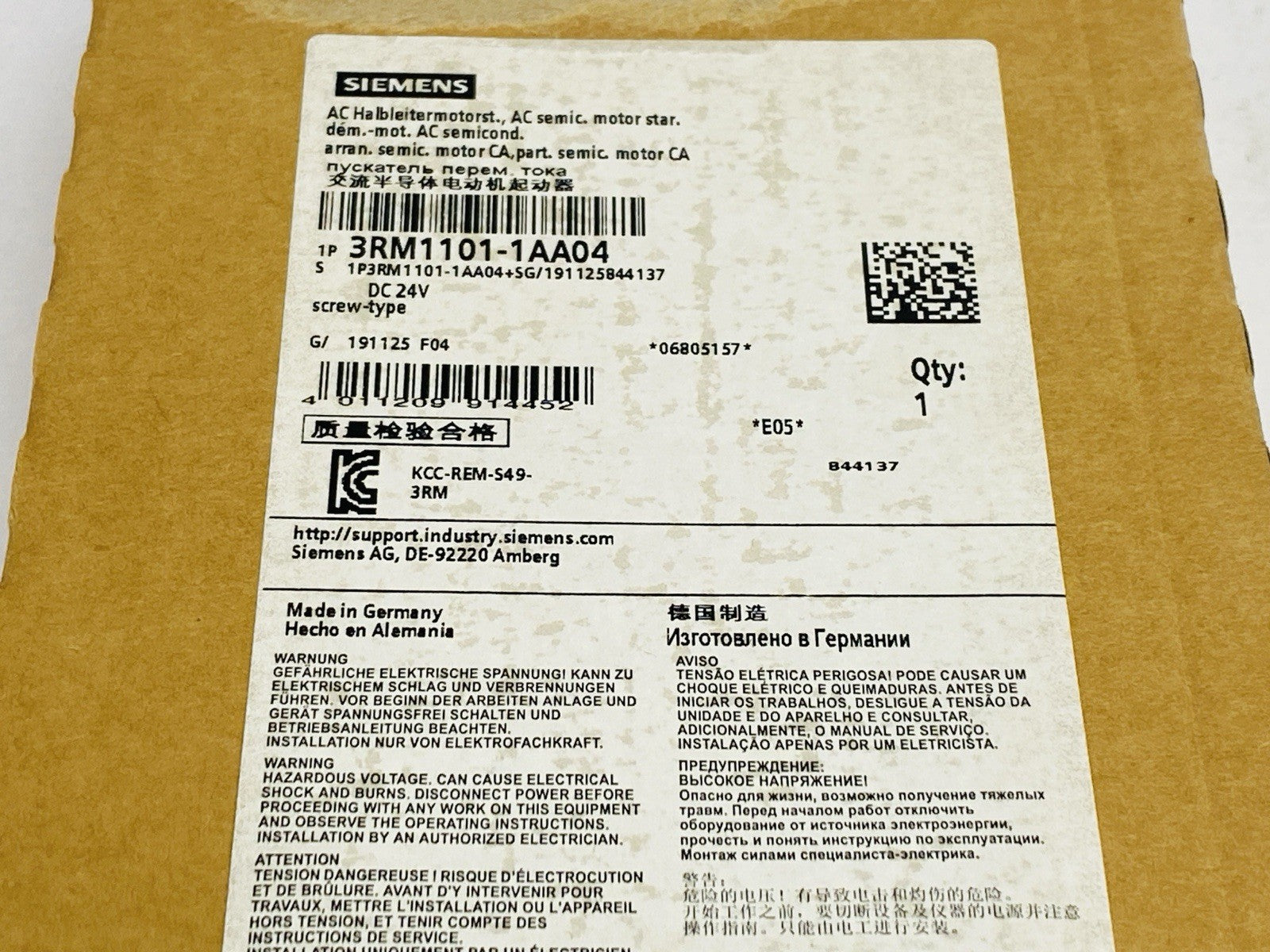 Siemens 3RM1101-1AA04 Fail Safe Direct Starter 0.1-0.5A 500V 24VDC 0-0.12kW - Maverick Industrial Sales