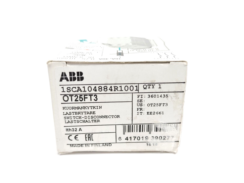 ABB OT25FT3 Non-Fusible Disconnect Switch 3P 25A 1SCA104884R1001 - Maverick Industrial Sales