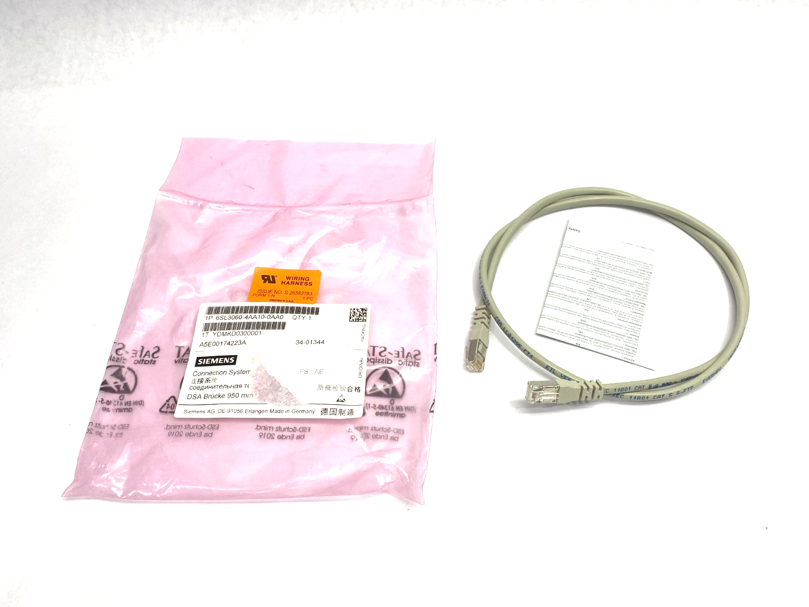 Siemens 6SL3060-4AA10-0AA0 SINAMCS Drive-Cliq Connection Cable IP20 0.95m Length - Maverick Industrial Sales