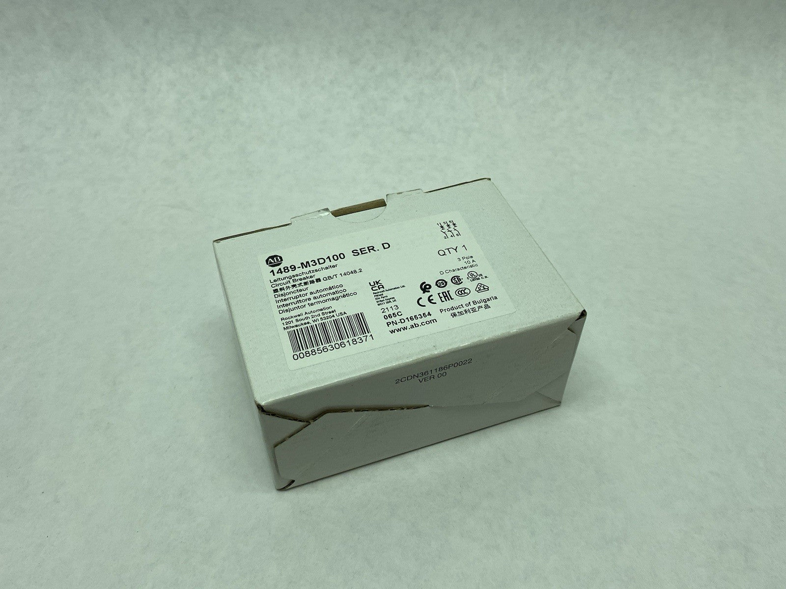 1489-M3D100 | Allen Bradley Ser. D Circuit Breaker 3-Pole 10A - New Other - Maverick Industrial Sales
