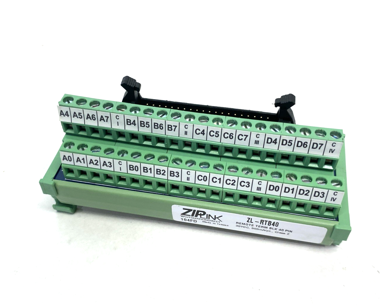 Automation Direct ZL-RTB40 ZIPLink Feedthrough Module, 40-pole, BROKEN DIN - Maverick Industrial Sales
