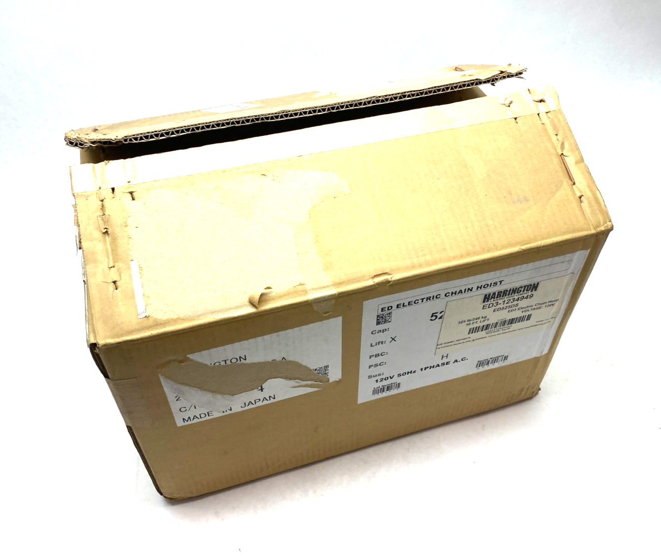 KITO Harrington ED525DS-10 ED3 Electric Chain Hoist 525lbs. 10ft 120V - Maverick Industrial Sales