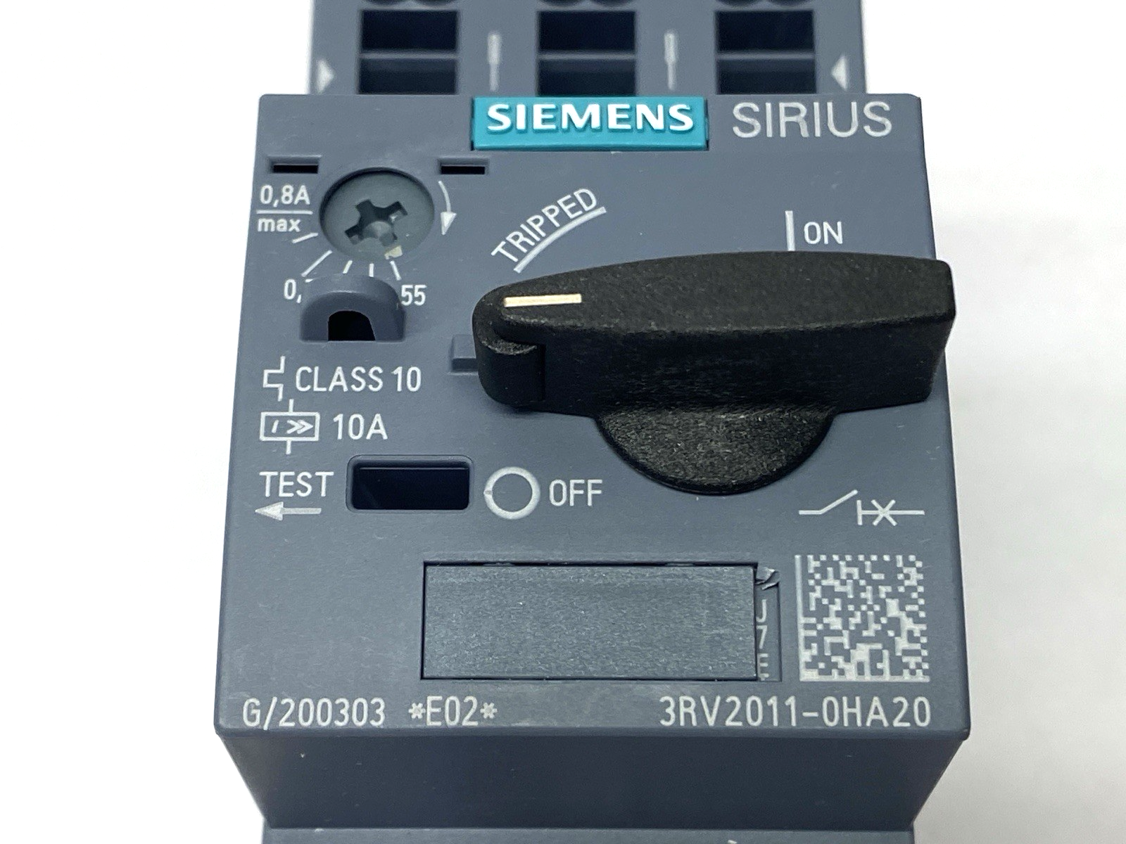 Siemens 3RV2011-0HA20 SIRIUS Motor Protector Circuit Breaker 690V 0,55-0,8A - Maverick Industrial Sales