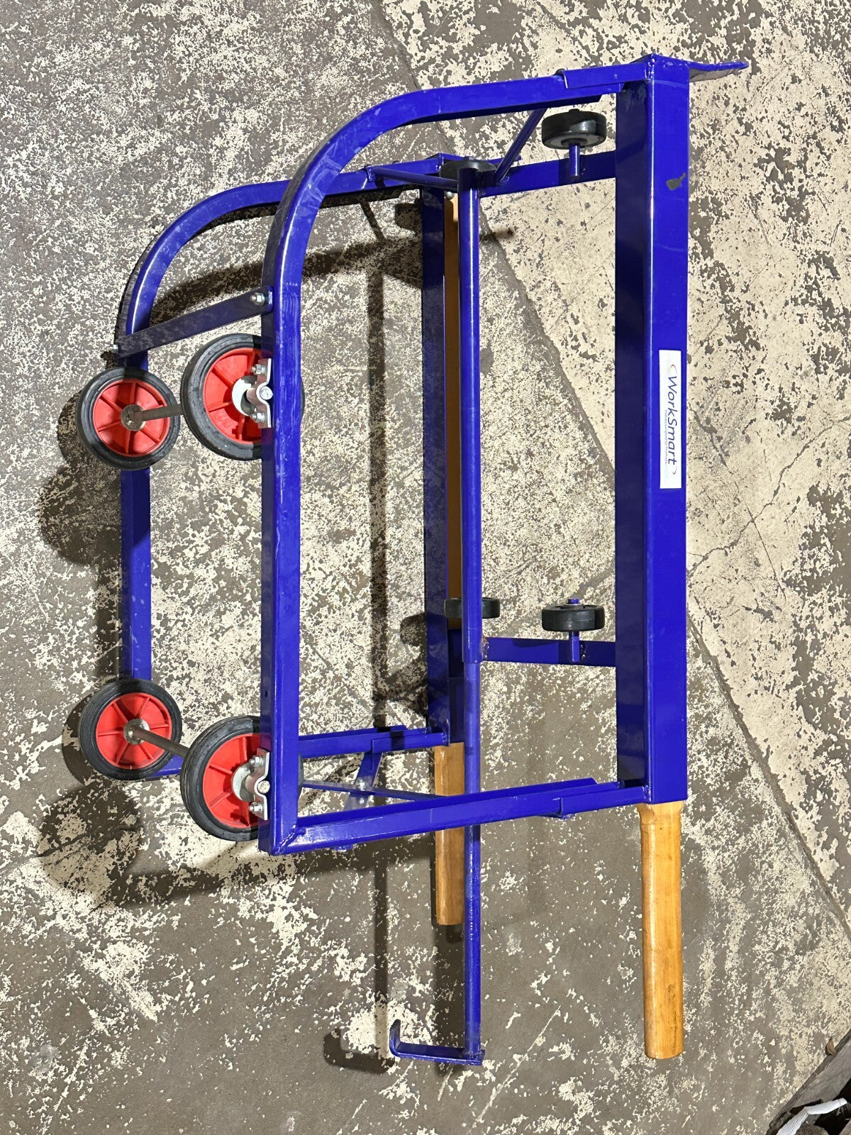 WorkSmart Steel Frame Rotating Drum Cradle With Wooden Handles - Maverick Industrial Sales