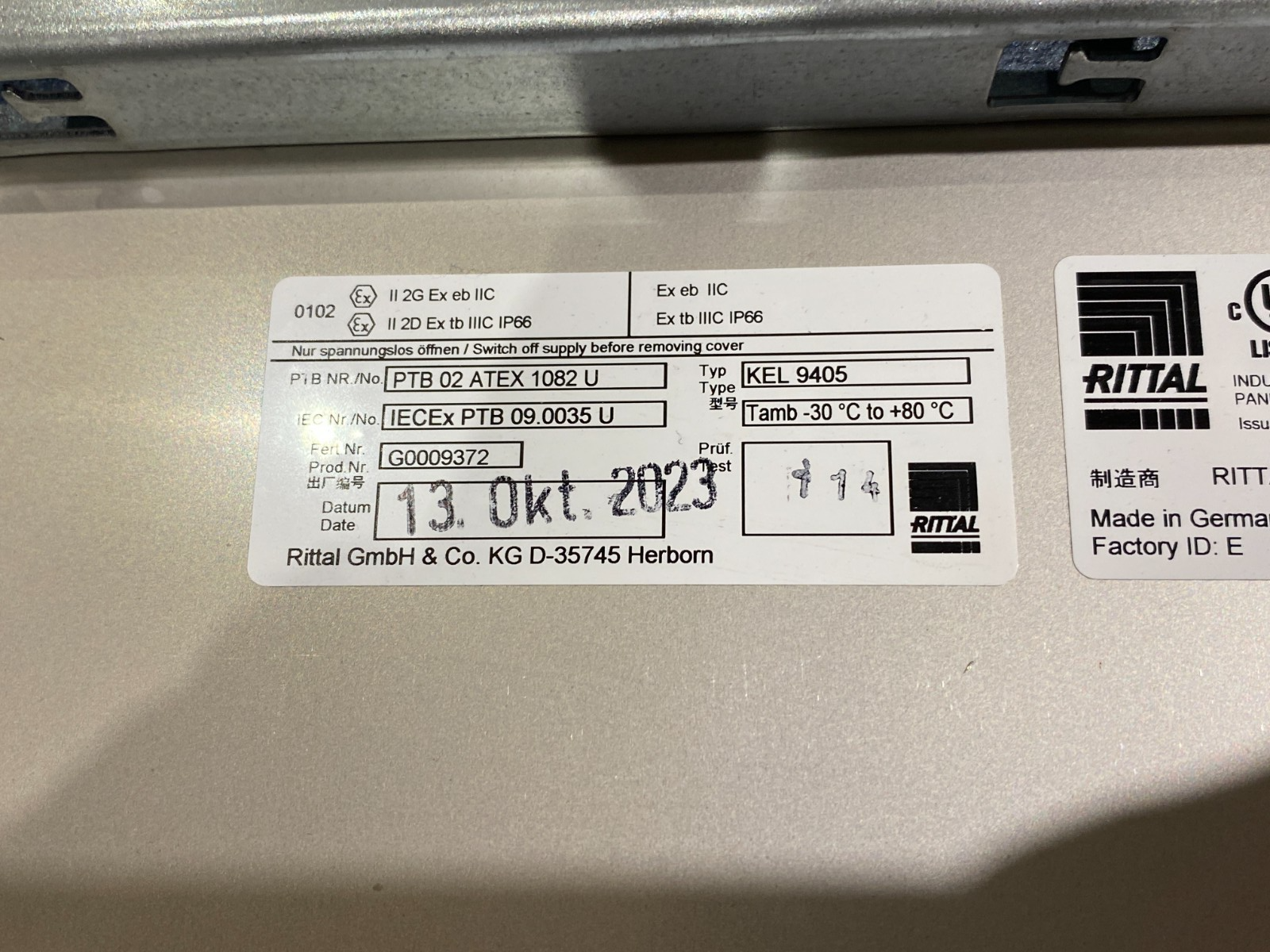 9405600 | Rittal KEL 9405.600 Stainless Steel Enclosure 600x600x210mm - New – Open box - Maverick Industrial Sales