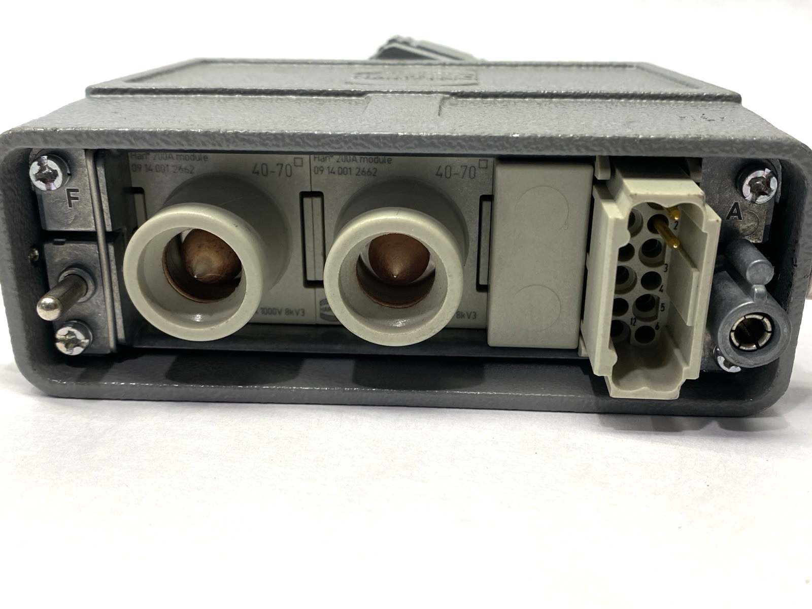 19300240448 | Harting Hood Connector Assy w/09140123001 & 2x 09140012662 Modules - Used - Maverick Industrial Sales