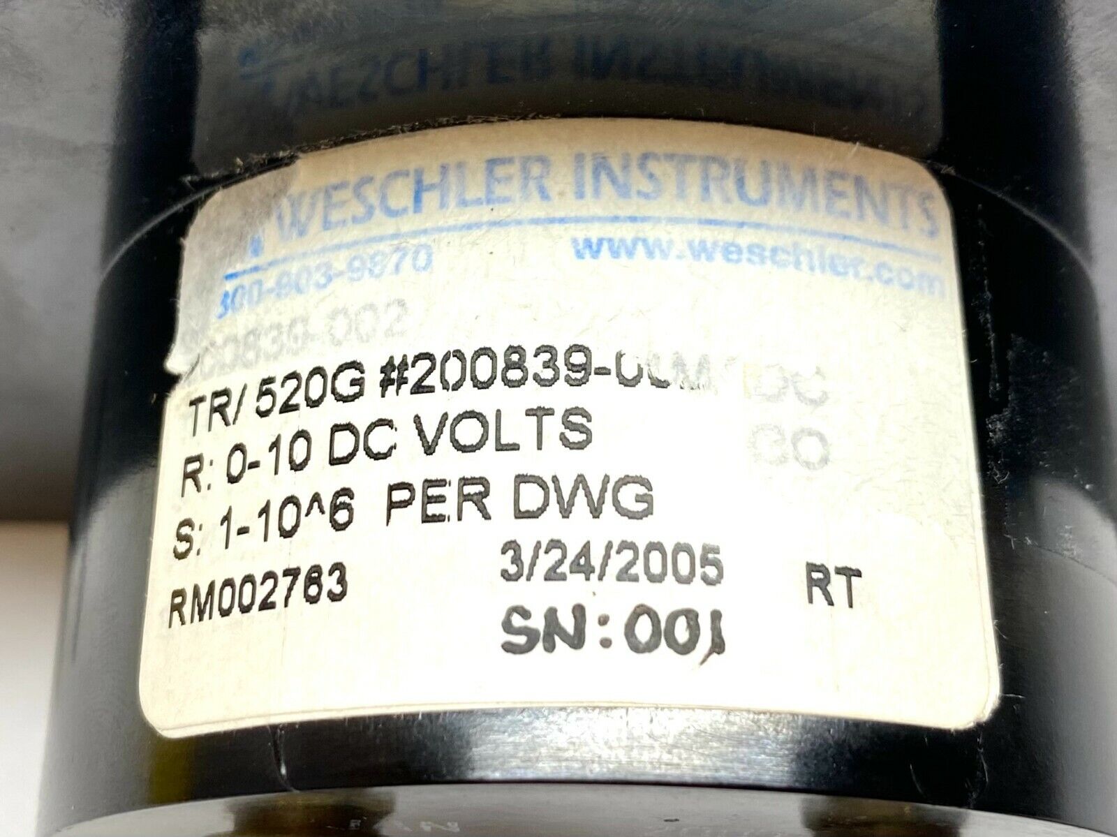 Weschler Instruments TR/520G #200839-00M CPS Neutron Level Gauge Meter - Maverick Industrial Sales
