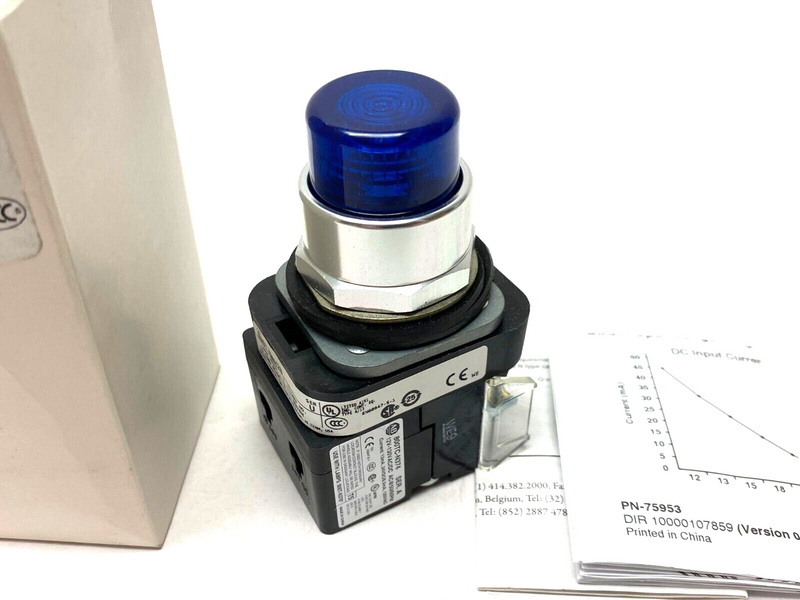 Allen Bradley 800T-QBH2B Ser. U Illuminated Momentary Pushbutton 30mm Blue - Maverick Industrial Sales