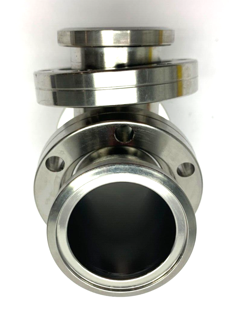 Huntington VF-151 Stainless Steel UHV Tee Fitting 2 Rotatable Flange 1 Locked - Maverick Industrial Sales
