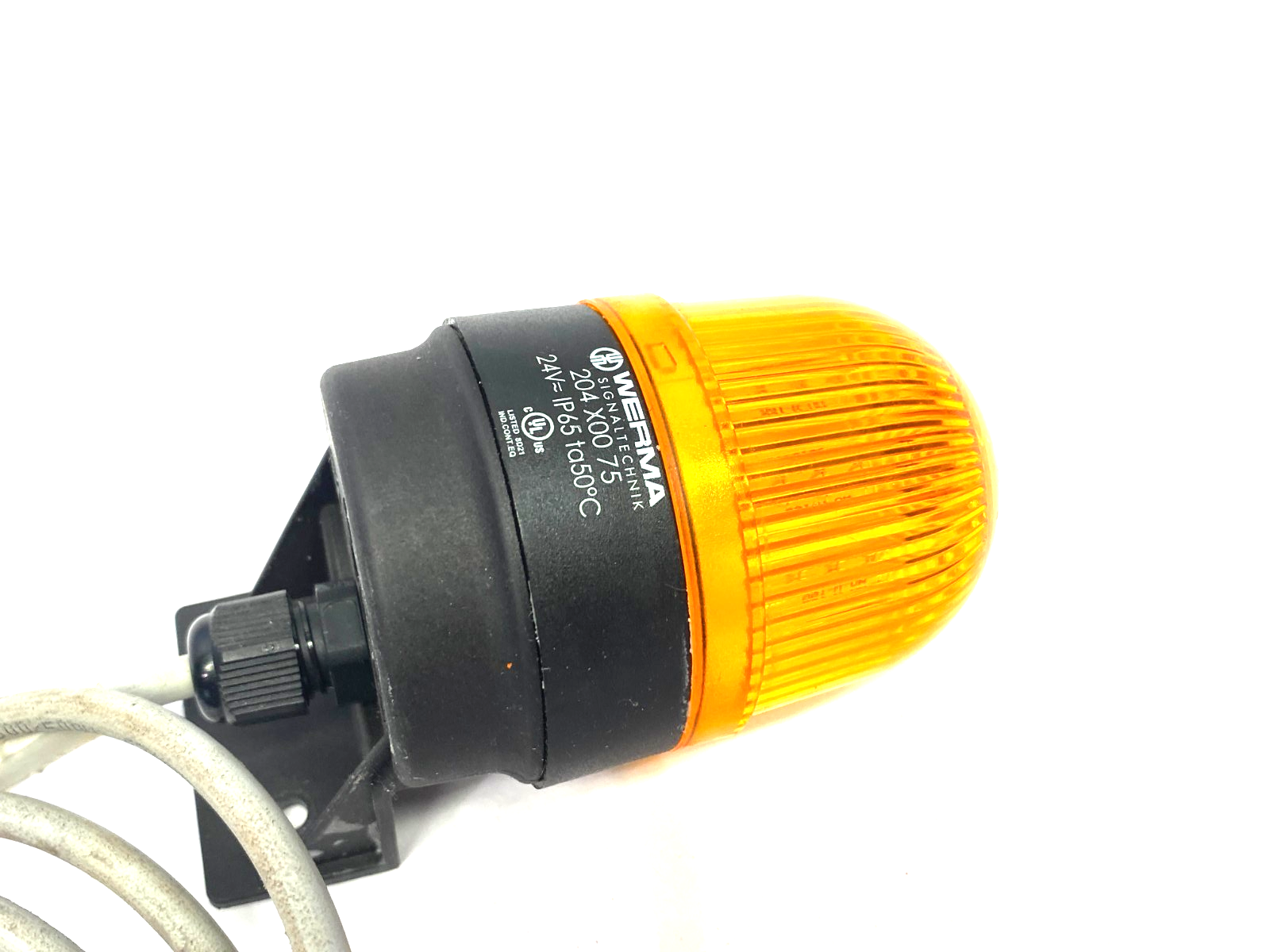 Werma 204 X00 75 Permanent LED Beacon Amber 24V IP65 - Maverick Industrial Sales