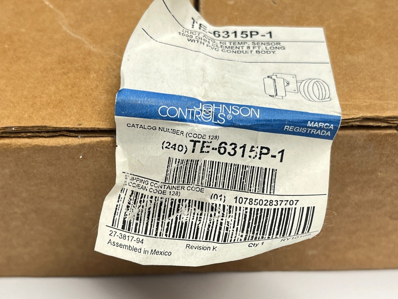 Johnson Controls TE-6315P-1 Duct Averaging NI Temperature Sensor - Maverick Industrial Sales