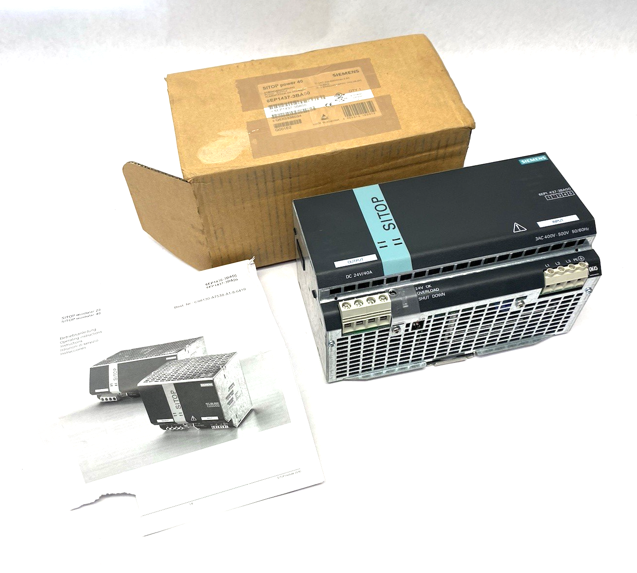 Siemens 6EP1437-3BA00 SITOP modular/3AC/24VDC/40A, Stabilized Power Supply Unit - Maverick Industrial Sales