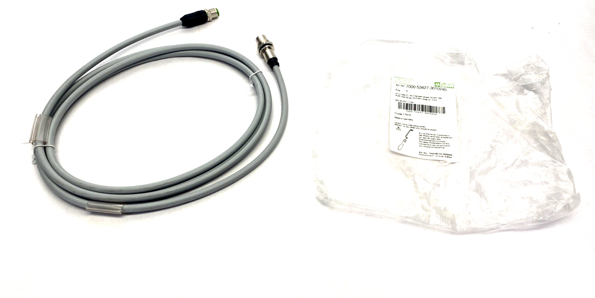 7000-53427-3010240 | Murr Elektronik Cordset M12 Male To M12 Receptacle Female 2m - New – Open box - Maverick Industrial Sales