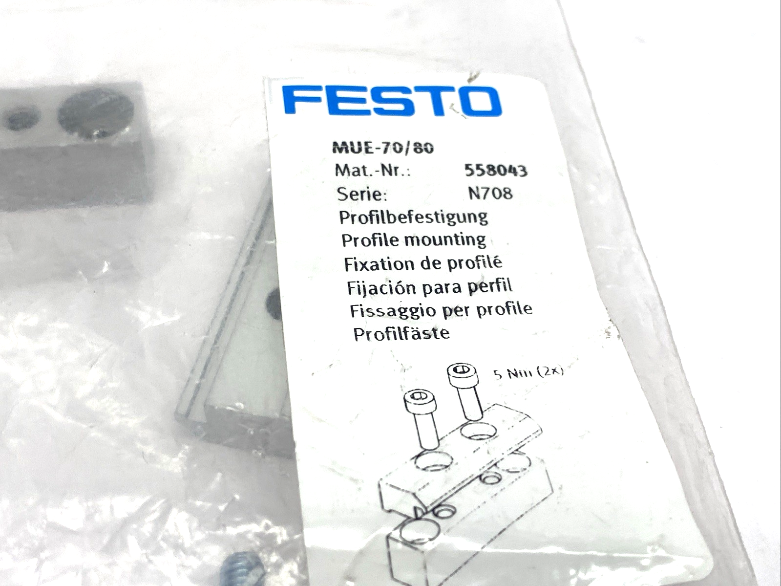 Festo MUE-70/80 Profile Mounting Kit 558043 - Maverick Industrial Sales