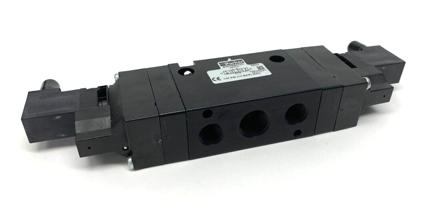 Parker B562BB549C Double Solenoid Valve 3-Port 3/8" P2E-KV32C Solenoids - Maverick Industrial Sales
