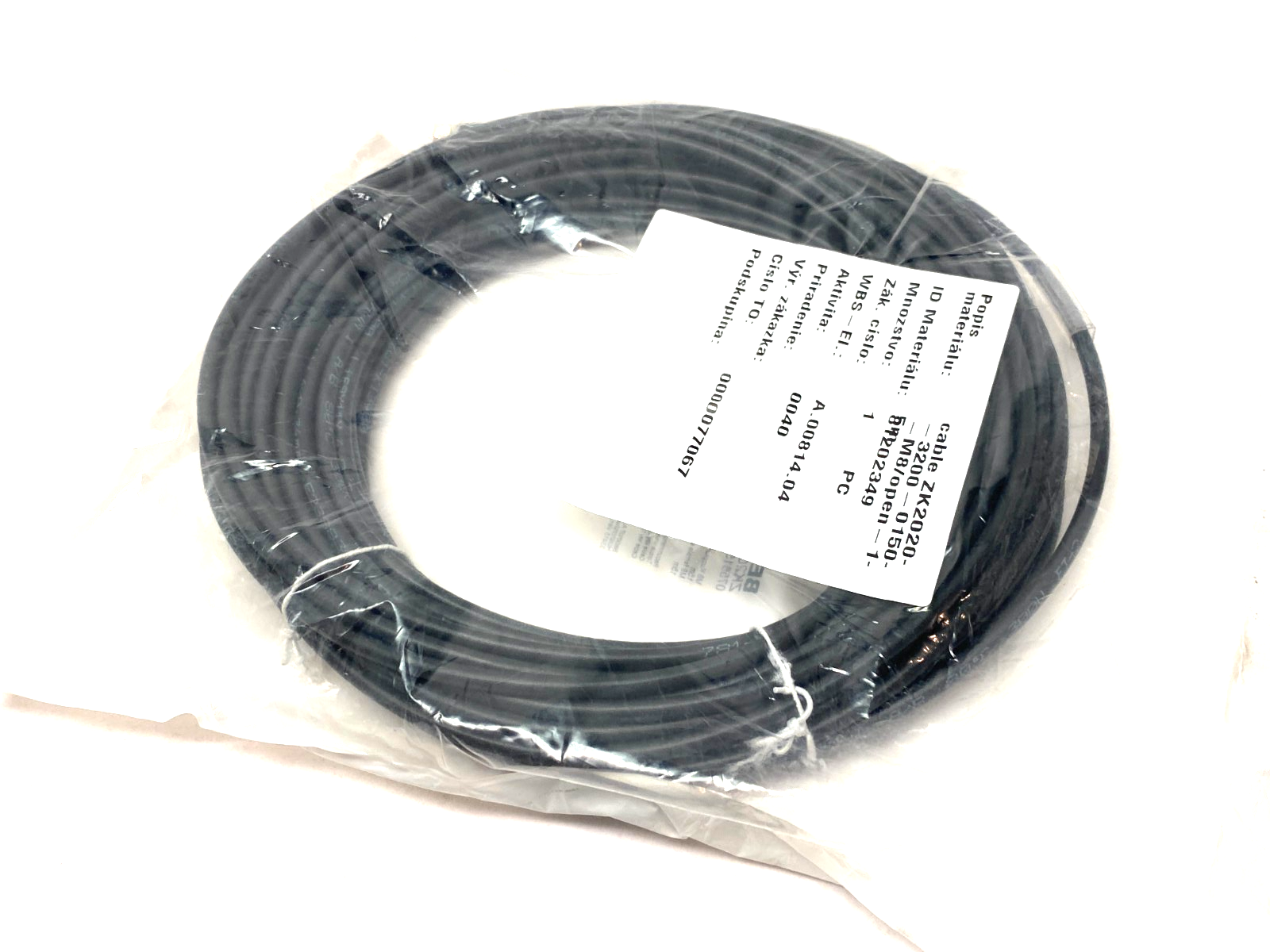 Beckhoff ZK2020-3200-0150 Single Ended Power Cable M8 Straight 4-Pin 15m 075615 - Maverick Industrial Sales