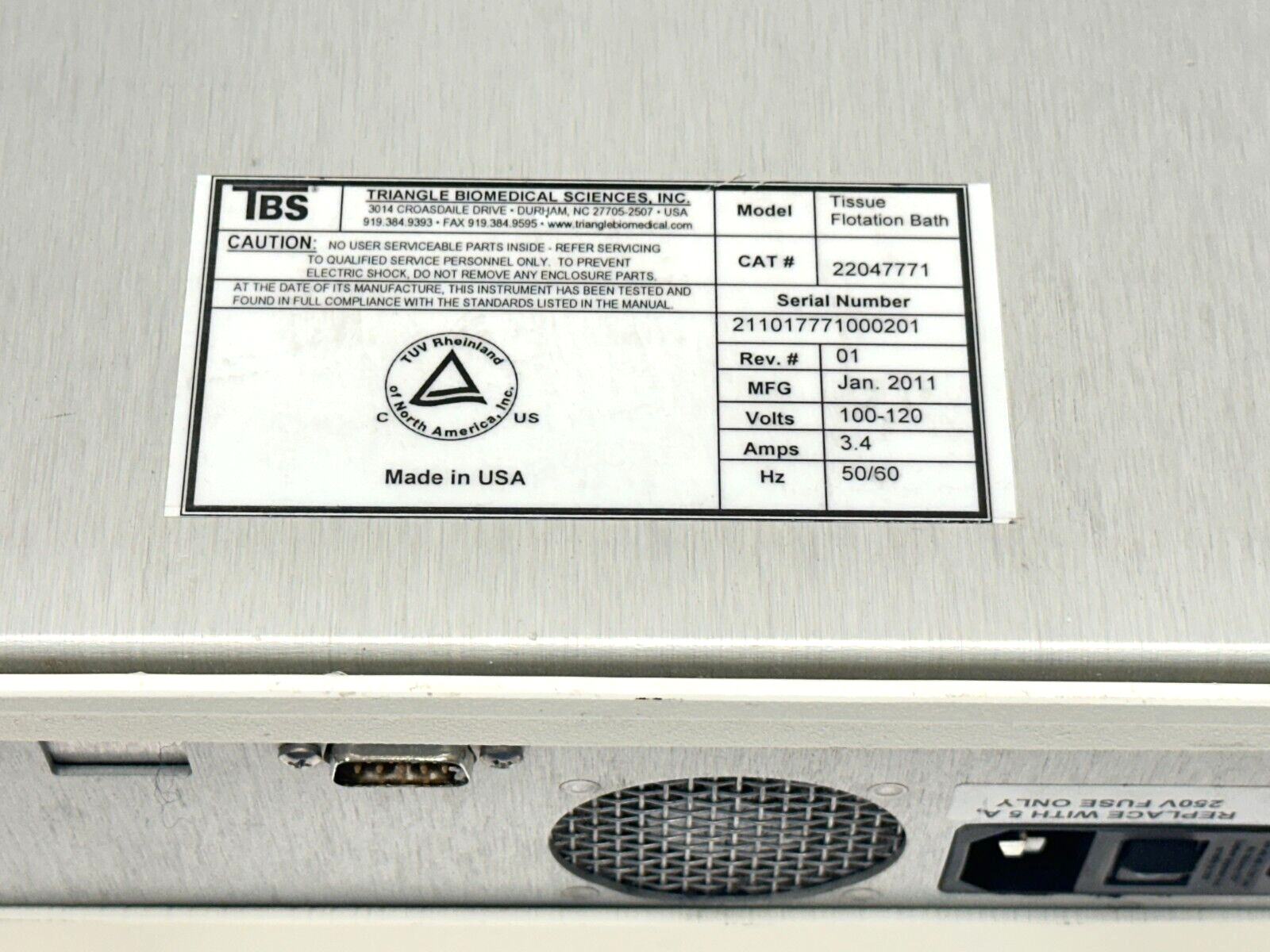 TBS Fisher Healthcare 22047771 Tissue Flotation Bath Rev 1 - Maverick Industrial Sales