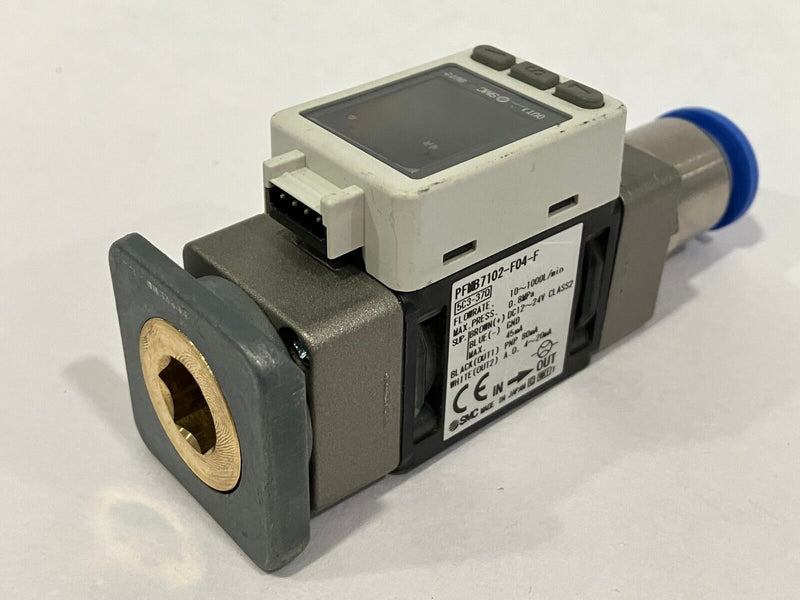 SMC PFMB7102-F04-F Digital Flow Switch w/ Integrated Display SMALL CRACK - Maverick Industrial Sales