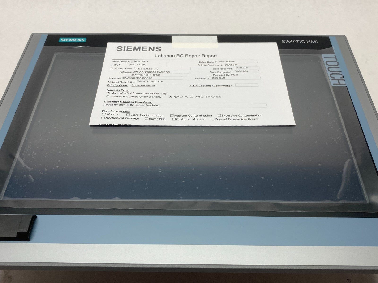 Siemens 6AV7882-0DB30-6CA0 SIMATIC IPC277E Nanopanel 15" Touchscreen Celeron - Maverick Industrial Sales