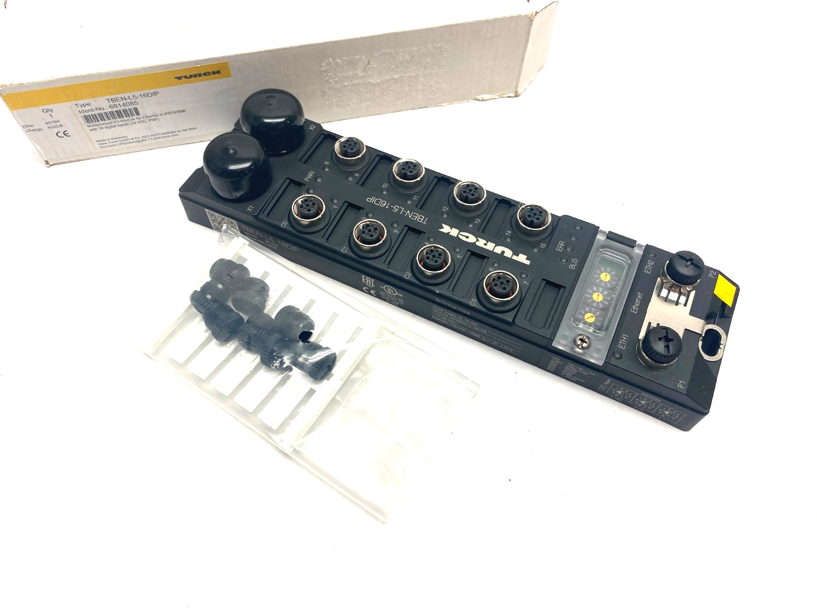Turck TBEN-L5-16DIP Compact Multiprotocol I/O Module for Ethernet, 6814085 - Maverick Industrial Sales