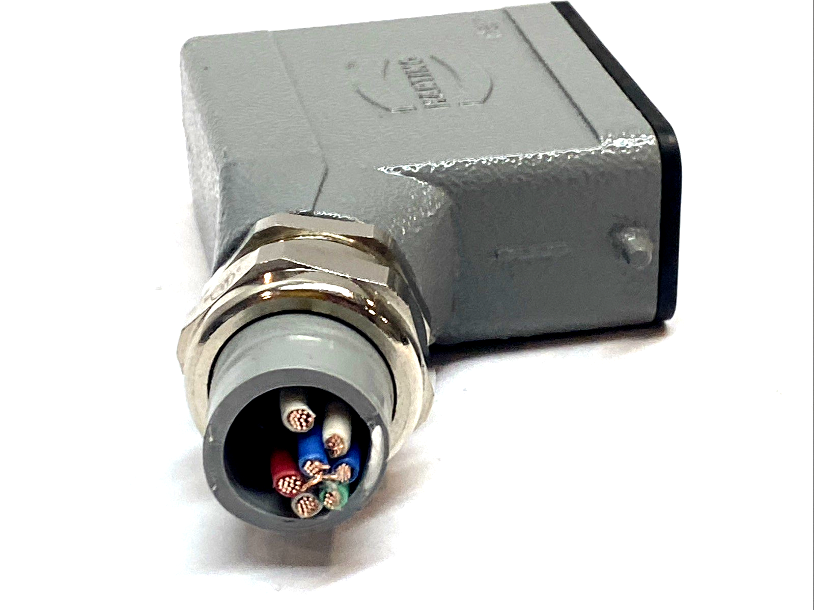 Harting Han 10B Side Entry Low Profile Hood w/ 09330102601 Insert Connector - Maverick Industrial Sales