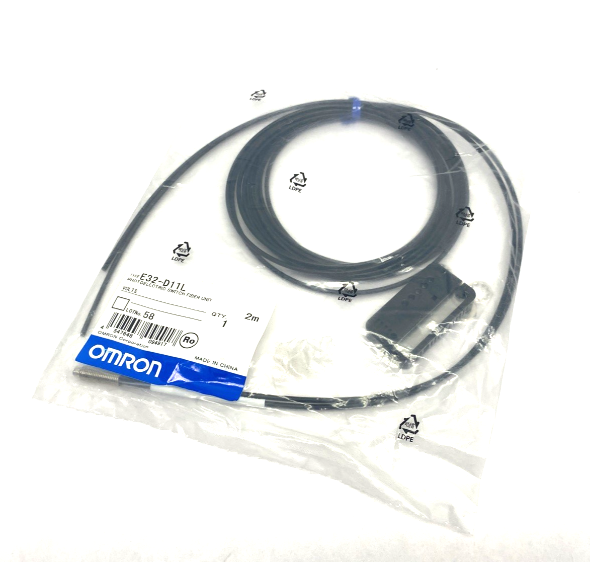 E32-D11L 2M | Omron Fiber Optic Diffuse-Reflective Sensor Unit 2m Cable - New - Maverick Industrial Sales