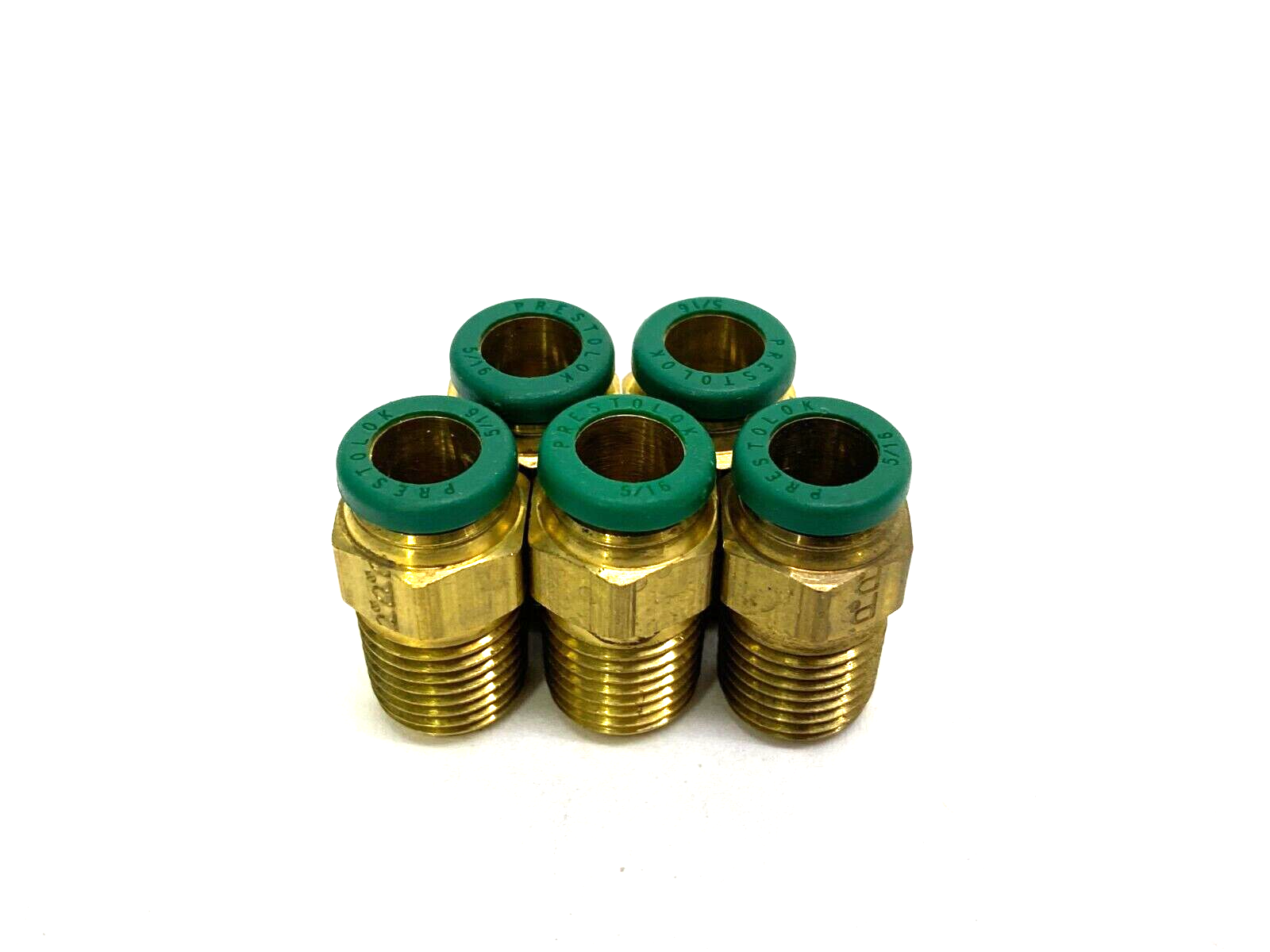 Parker W68PL-5-4 Prestolok Push-to-Connect Fitting 5/16" OD LOT OF 5 NO SEALANT - Maverick Industrial Sales