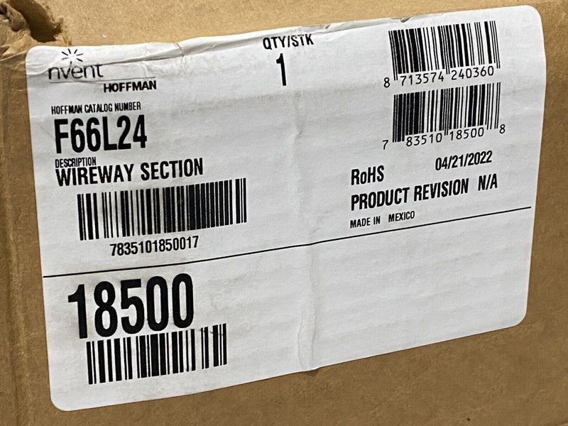 Hoffman F66L24 Straight Section Lay-in Hinged Cover Type 12 6" x 6" x 24" 18500 - Maverick Industrial Sales