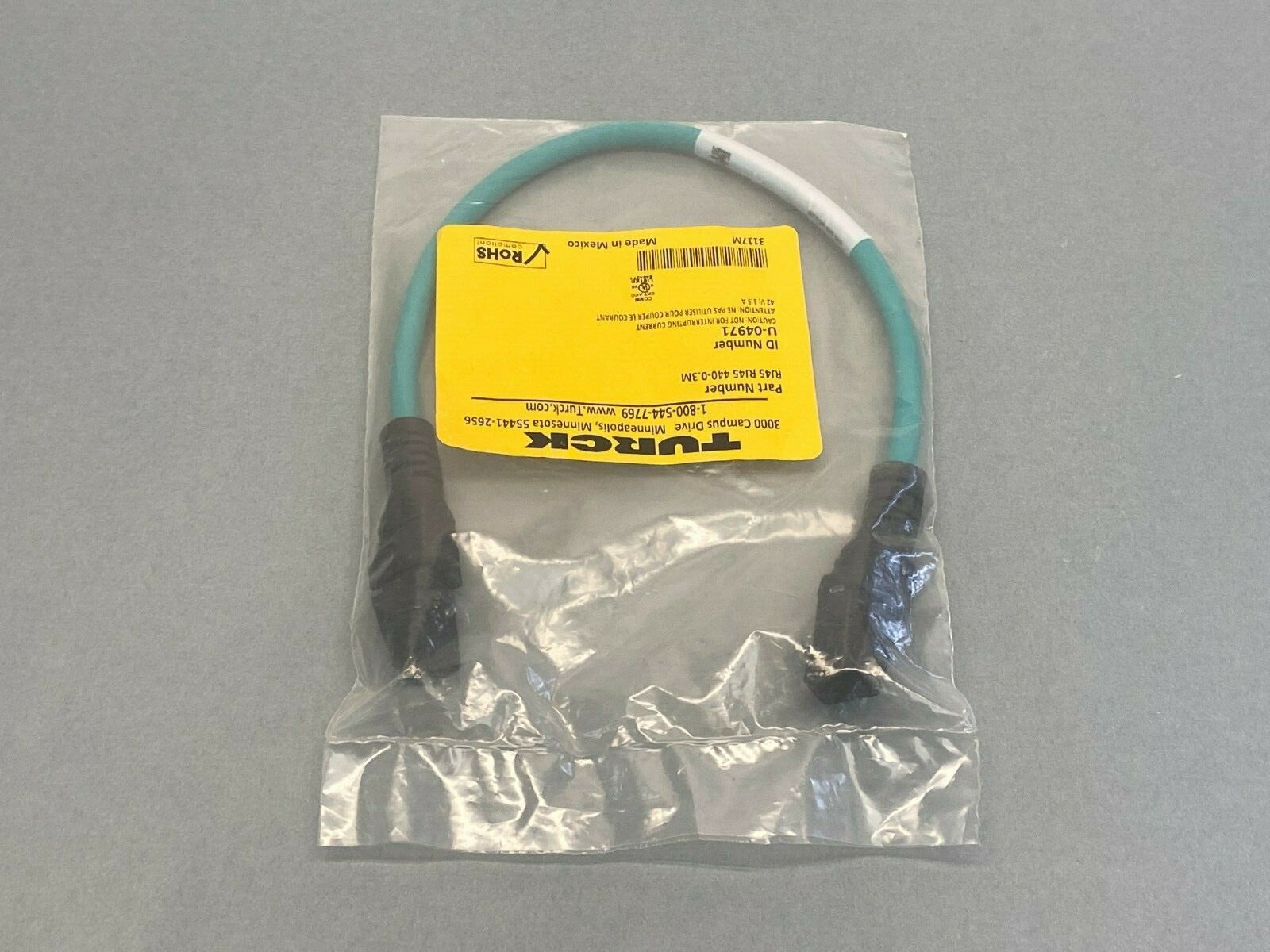 Turck RJ45 RJ45 440-0.3M Double Ended Cordset U-04971 - Maverick Industrial Sales
