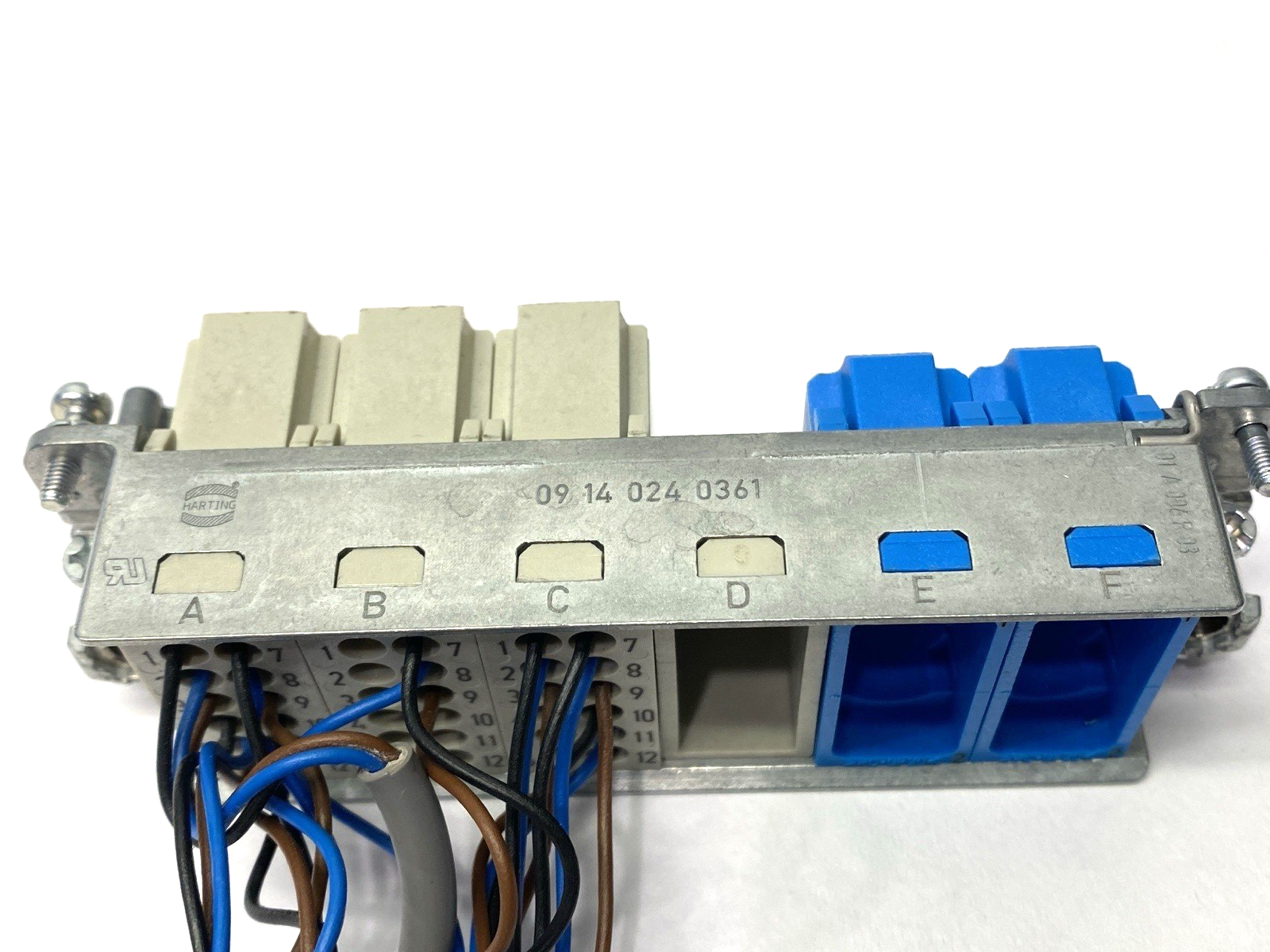 19300240448 | Harting Hood Connector Assembly w/ 3x 09140123001 & 2x 09140024501 - Used - Maverick Industrial Sales