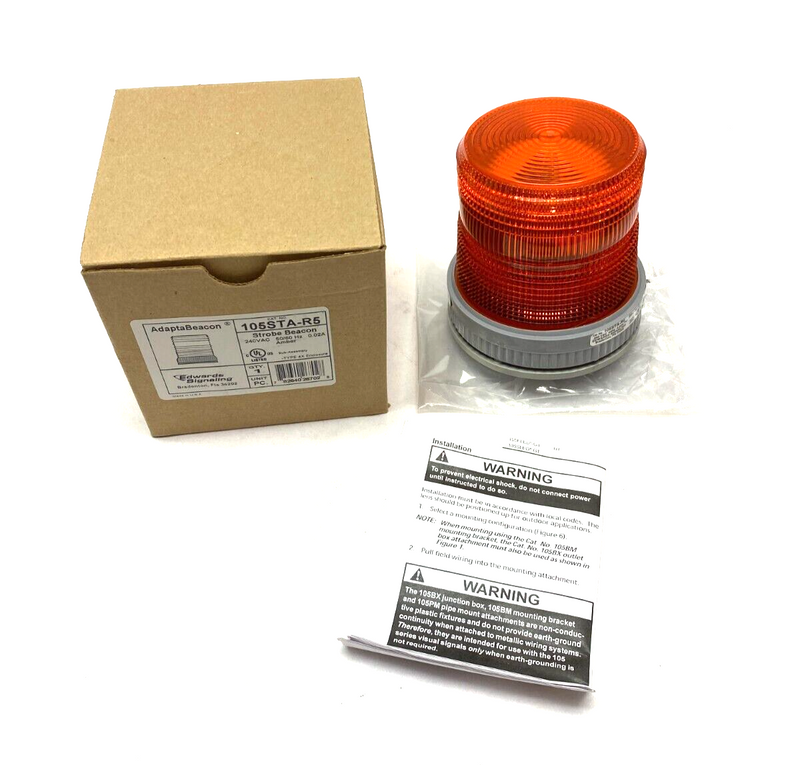 Edwards Signaling 105STA-R5 AdaptaBeacon Strobe Beacon Amber 240VAC 0.02A - Maverick Industrial Sales