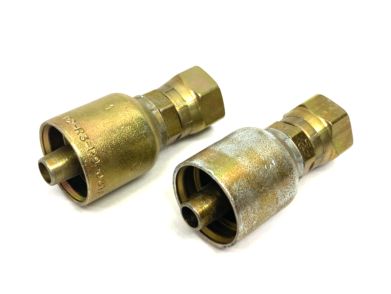 Parker 1JC43-6-6 Crimp Style Hydraulic Hose Fitting 3/8" Hose 3/8" Port LOT OF 2 - Maverick Industrial Sales