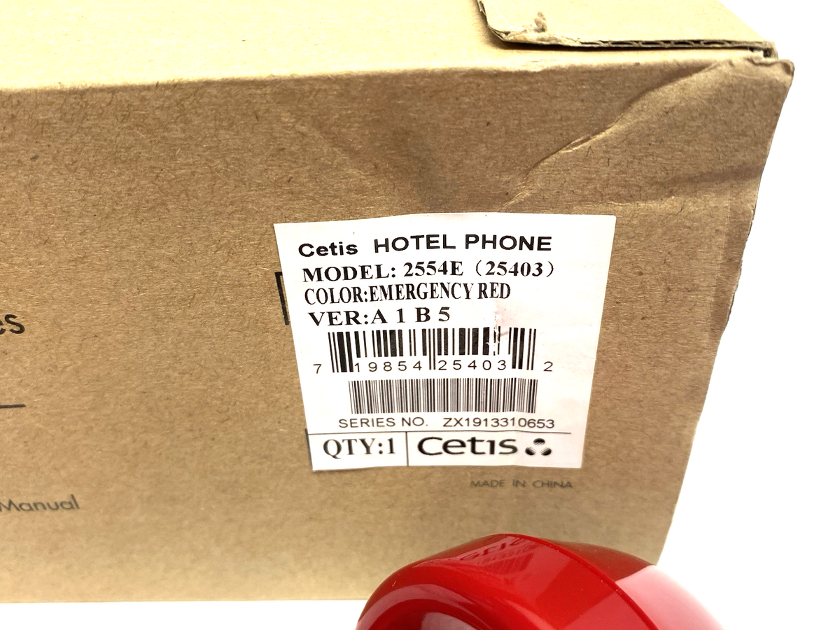 Cetis Scitec 2554E Mountable Emergency Red Corded Telephone, Bell Ringer - Maverick Industrial Sales