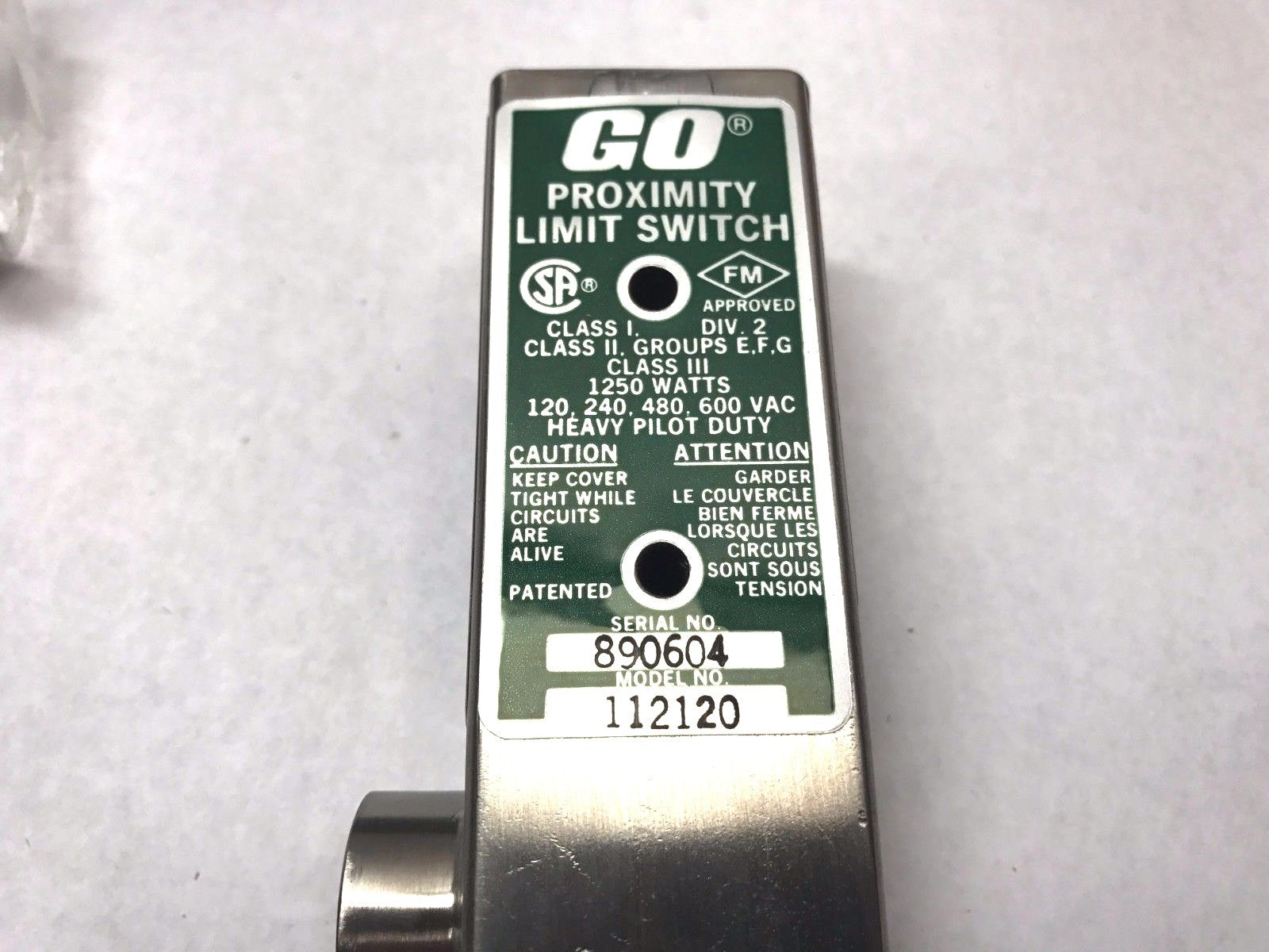 Go 112120 Proximity Limit Switch Heavy Pilot Duty 1250W 890604 - Maverick Industrial Sales