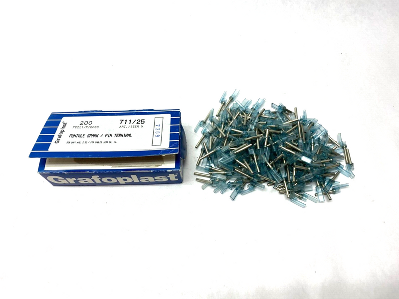 Grafoplast 711/25 17mm Spark Crimp-On Pins for Cable O.D. 2.5mm OPEN BOX OF 200 - Maverick Industrial Sales